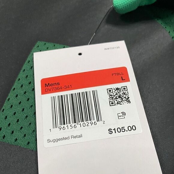 Nike Dri-Fit Mens Green/Black Plain Football Jersey size Large DV7364-341 New - Picture 10 of 10